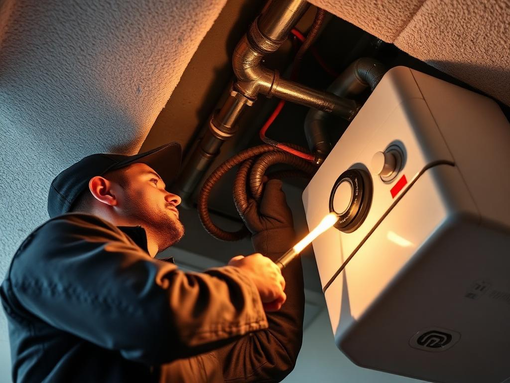 Geyser element and thermostat being replaced in a ceiling in Pretoria East