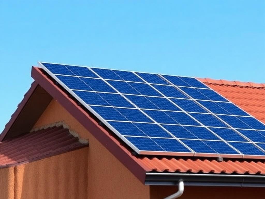 Solar panel array on the roof of a suburban home in Pretoria East